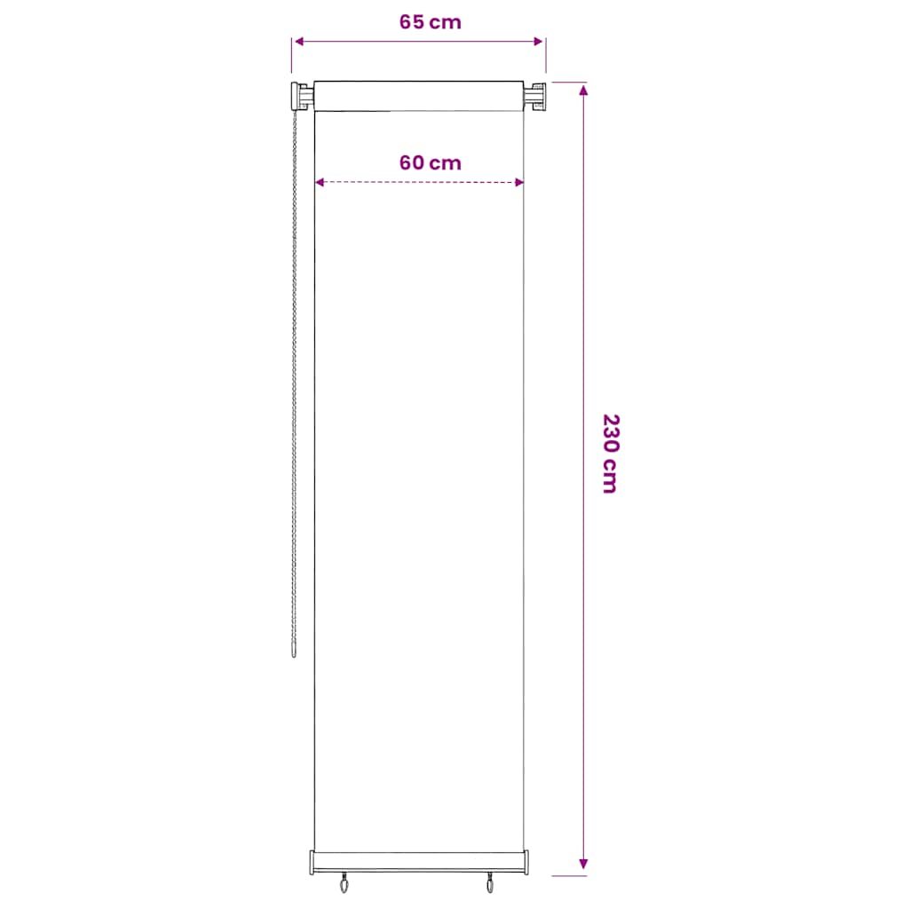 Tenda a Rullo per Esterni 65(L)x230(A) cm in HDPE nero