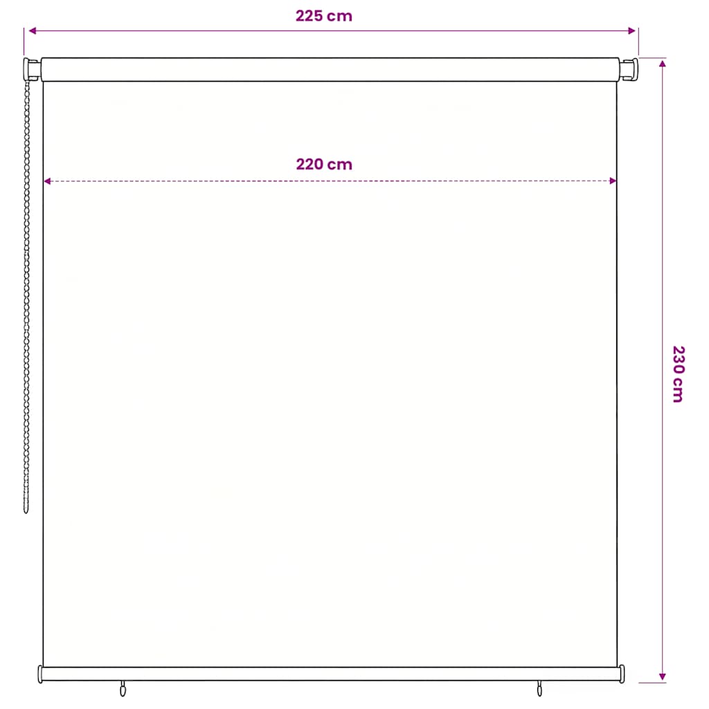 Tenda a Rullo per Esterni 245(L)x230(A) cm nera