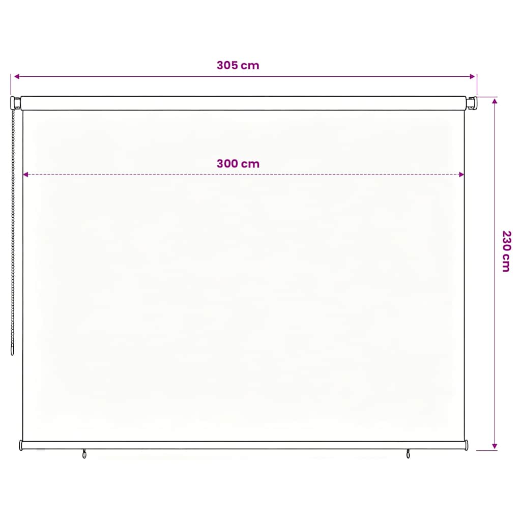 Tenda a Rullo per Esterni 305(L)x230(A) cm nera