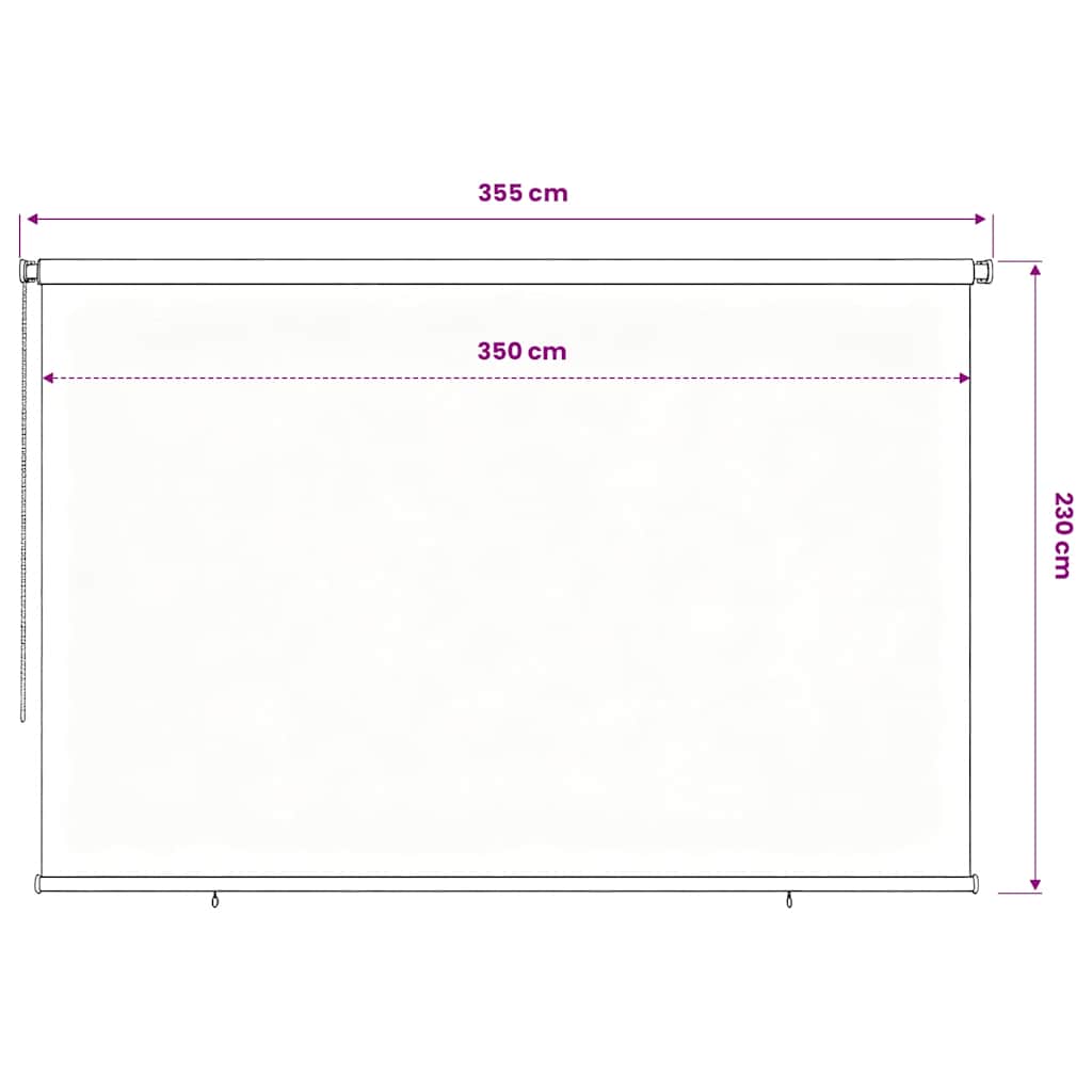 Tenda a Rullo per Esterni 355(L)x230(A) cm nera