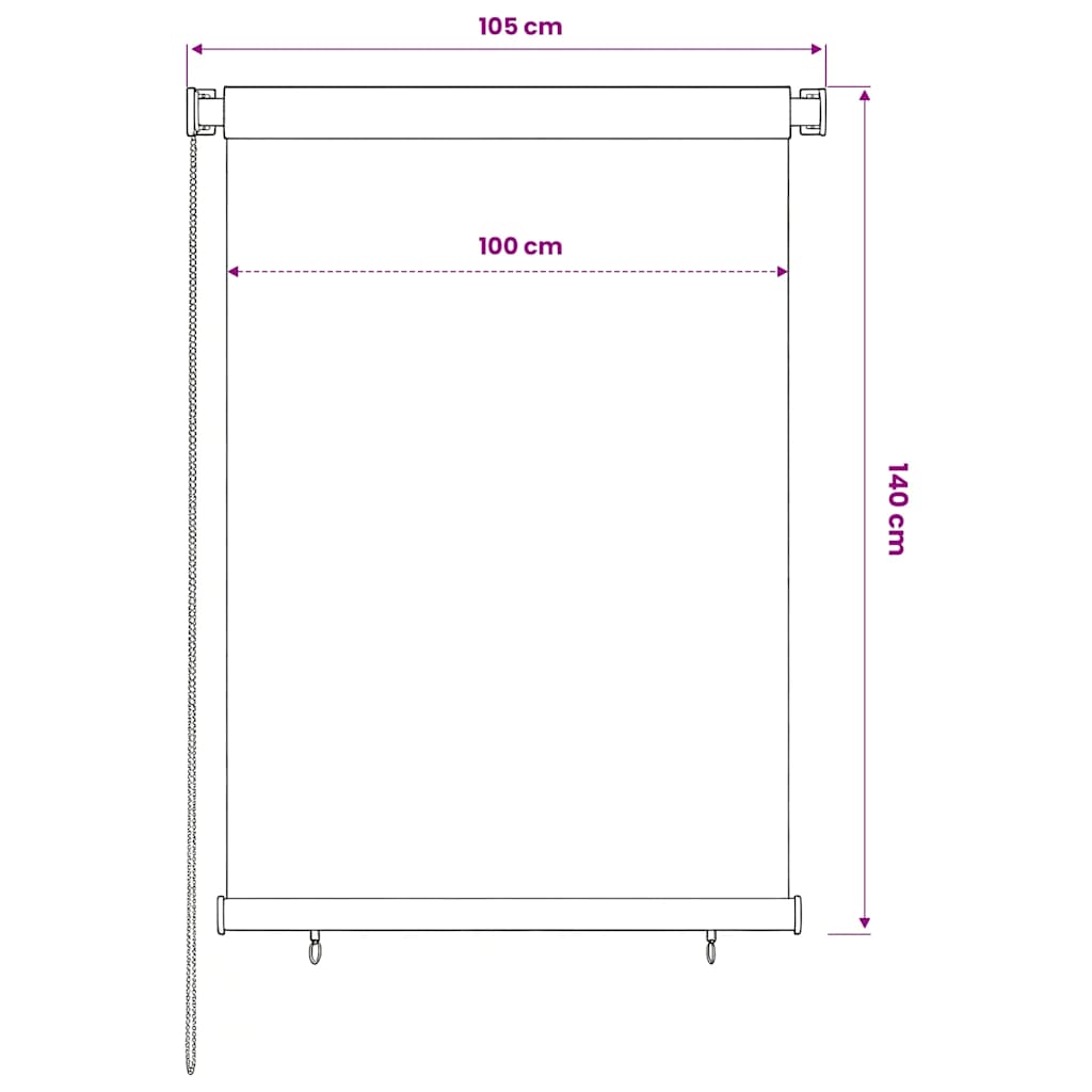 Tenda a Rullo per Esterni 105(L)x140(A) cm Marrone HDPE
