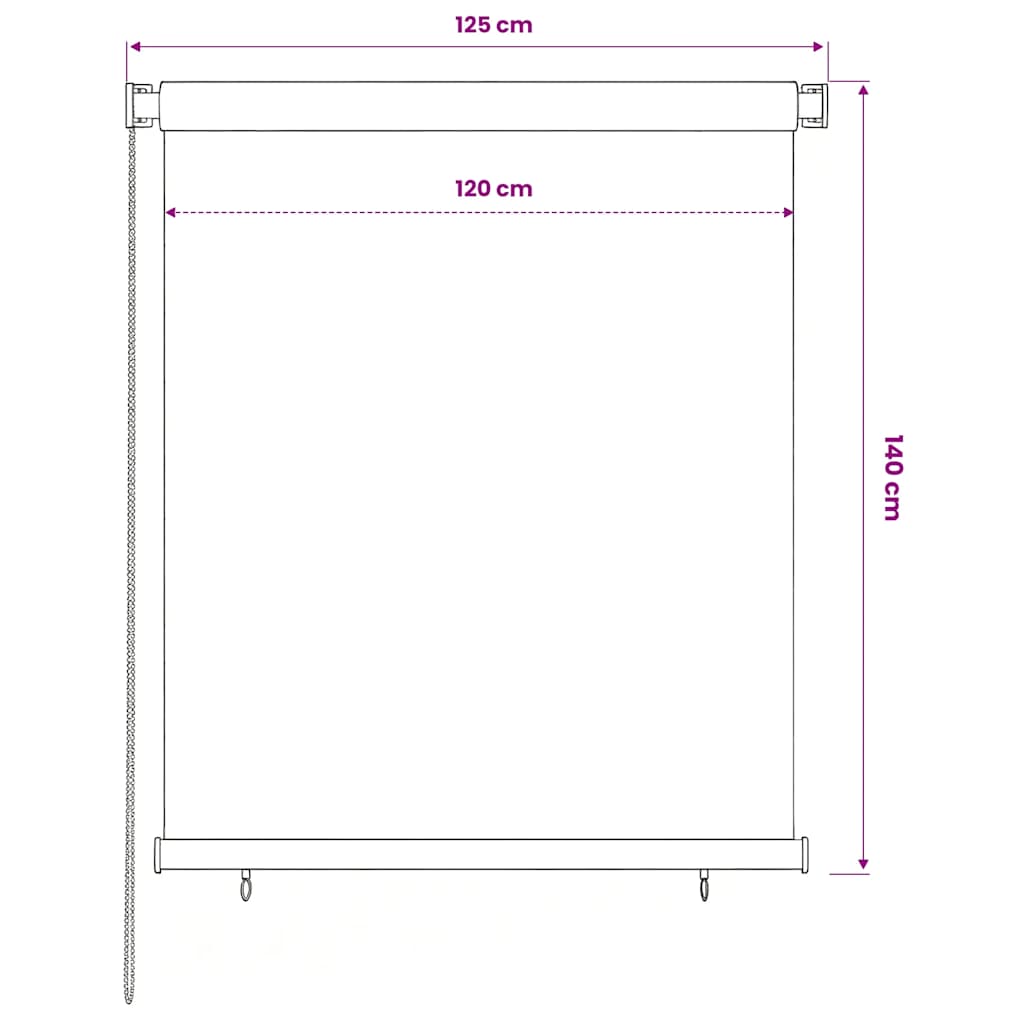 Tenda a Rullo per Esterni 125(L)x140(A) cm Marrone
