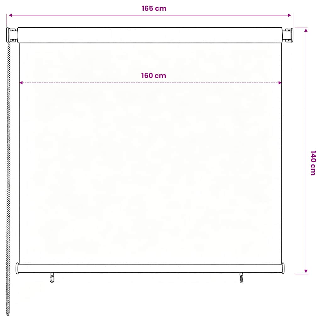 Tenda a Rullo per Esterni 165(L)x140(A) cm Marrone HDPE