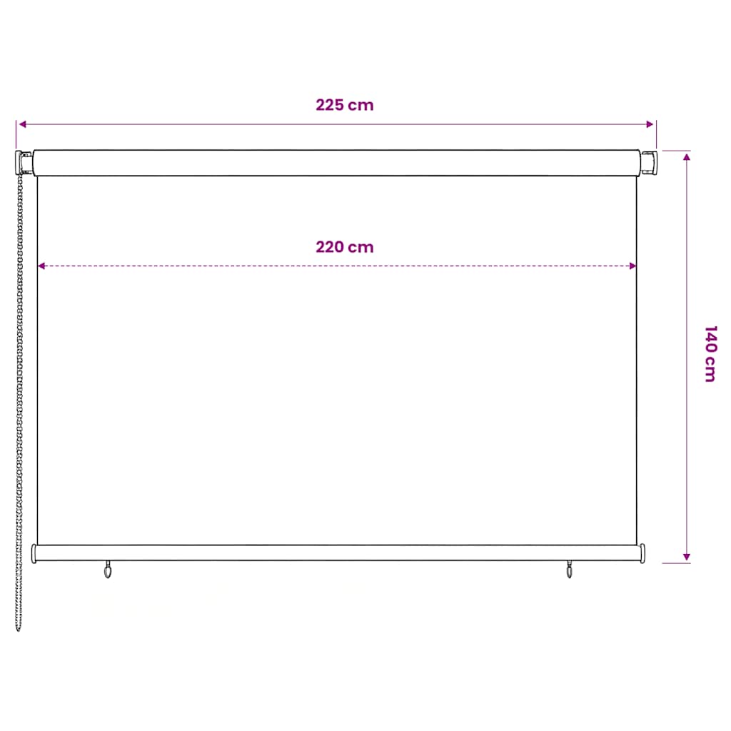 Tenda a Rullo per Esterni 225(L)x140(A) cm Marrone