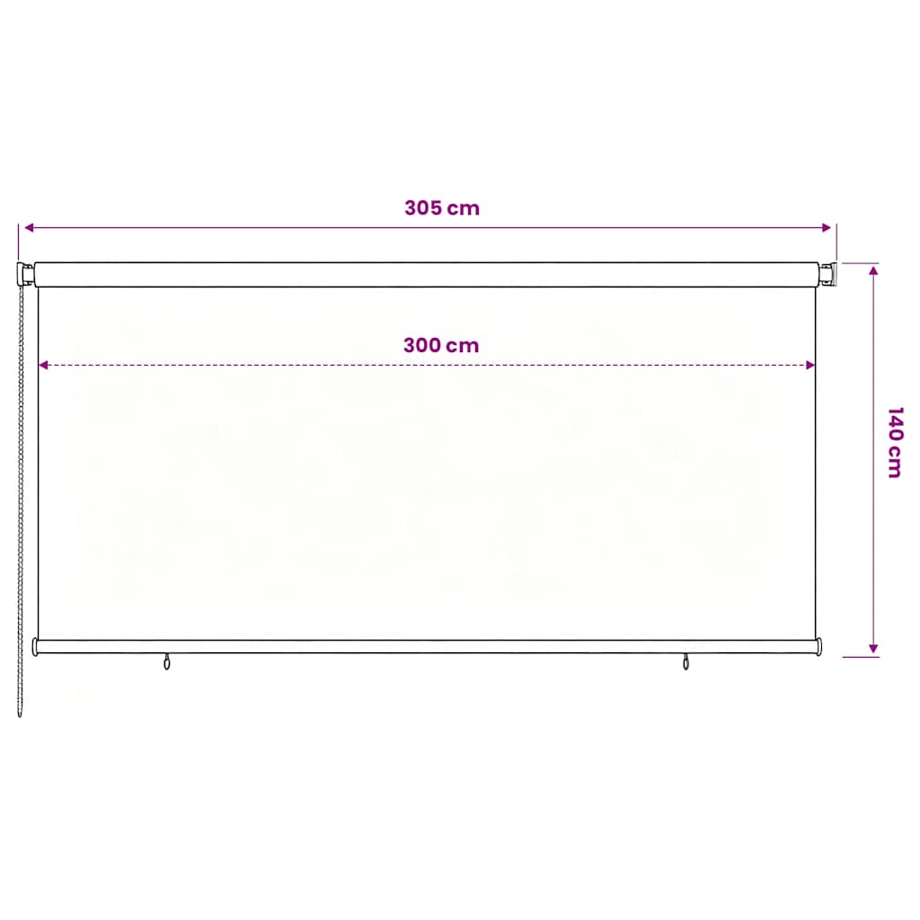 Tenda a Rullo per Esterni 305(L)x140(A) cm Marrone HDPE