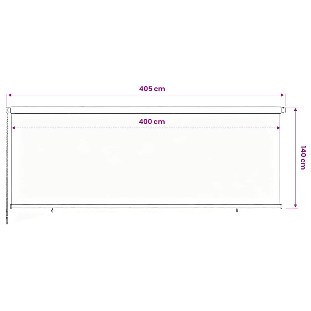 Tenda a Rullo per Esterni 405(L)x140(A) cm Marrone HDPE