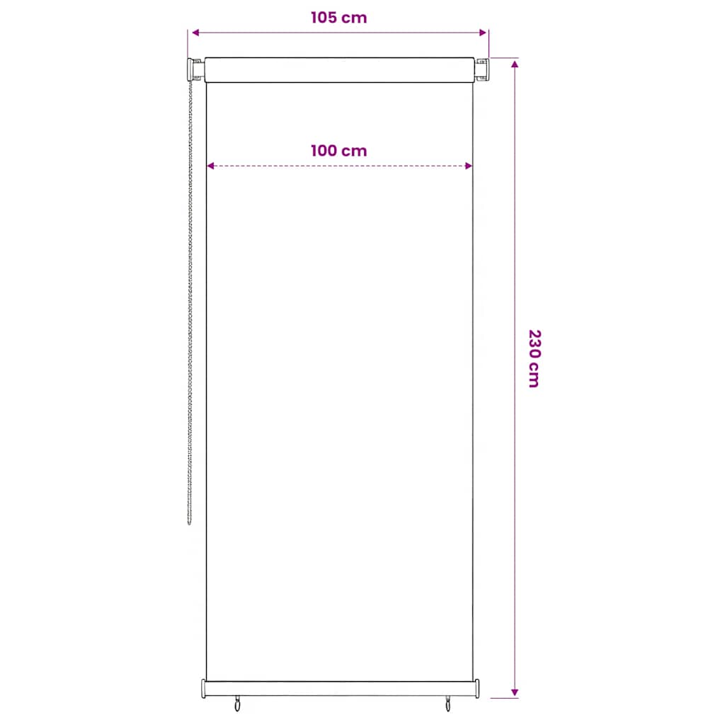Tenda a Rullo per Esterni 65(L)x230(A) cm Marrone HDPE