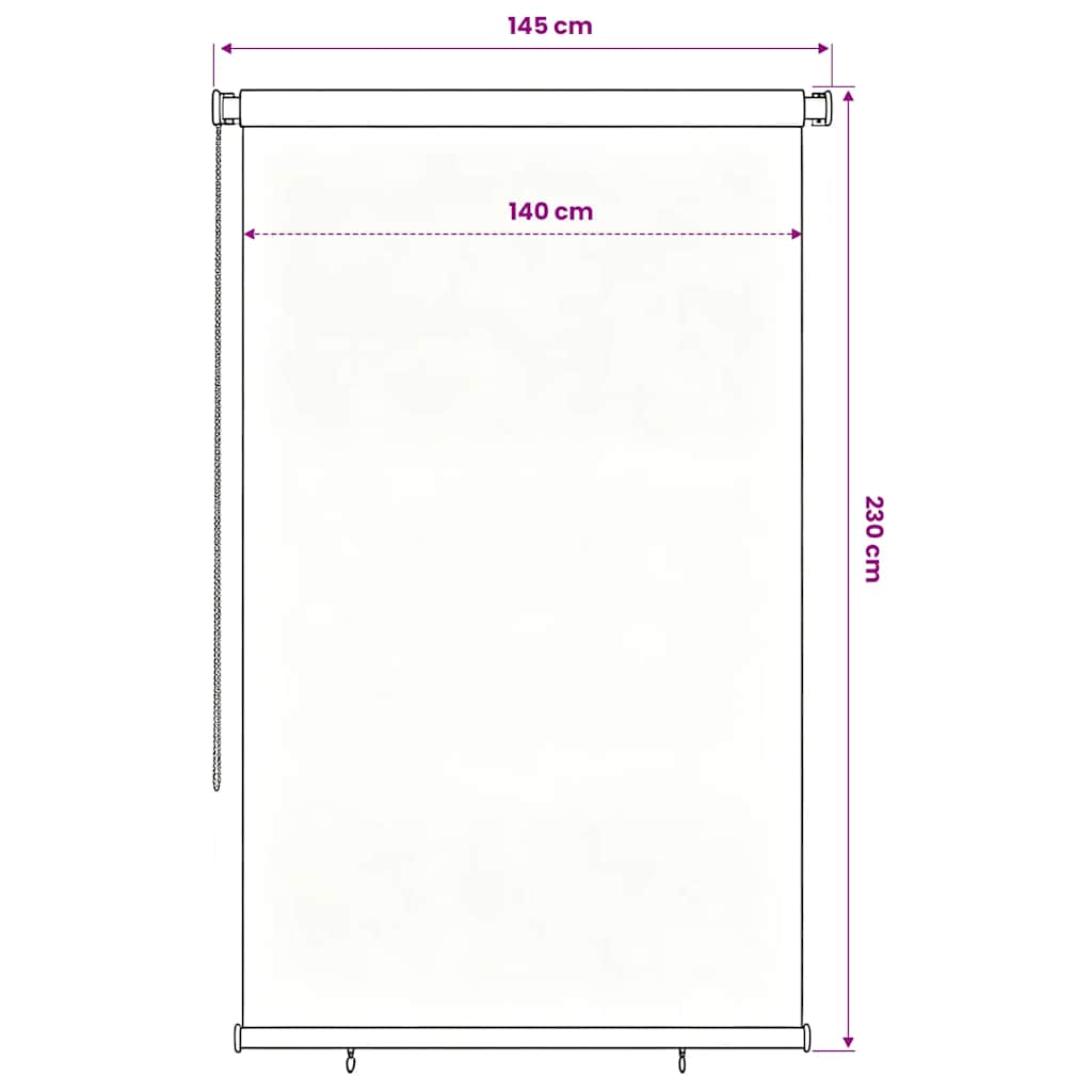 Tenda a Rullo per Esterni 145(L)x230(A) cm Marrone HDPE