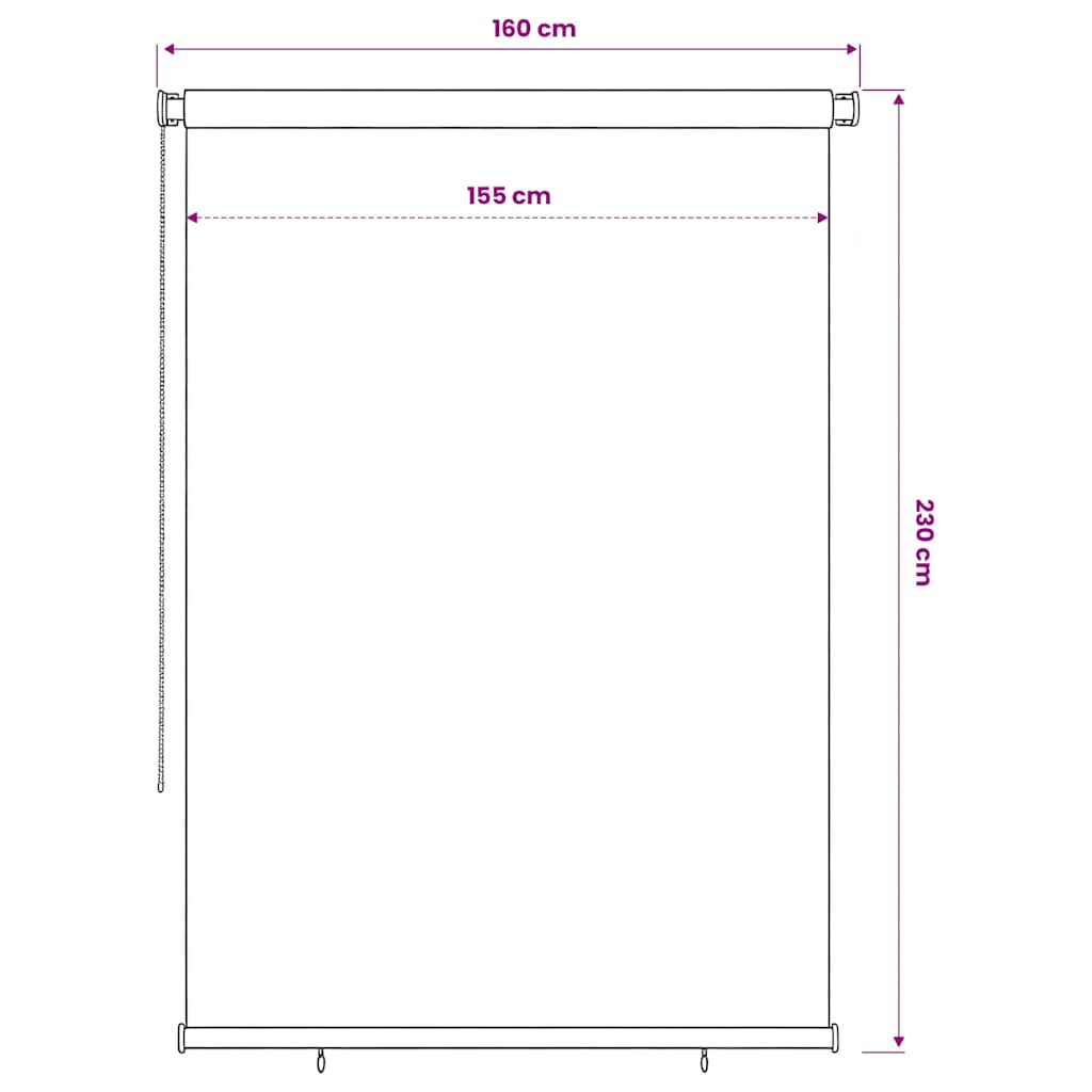 Tenda a Rullo per Esterni 165(L)x230(A) cm Marrone HDPE