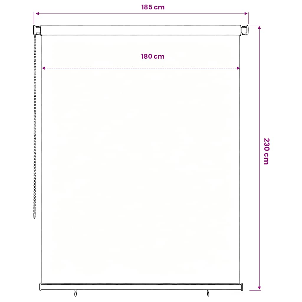 Tenda a Rullo per Esterni 185(L)x230(A) cm Marrone