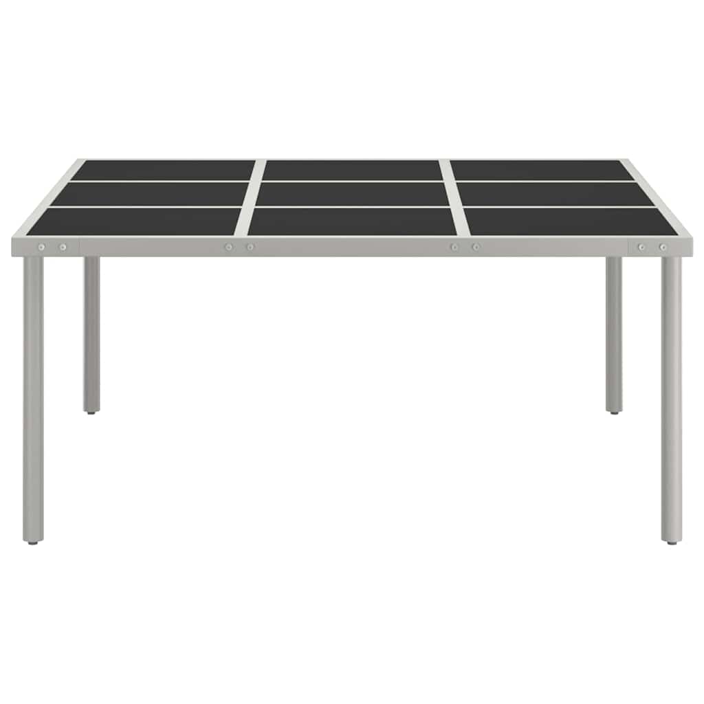Tavolo da Giardino 170x170x74,5 cm in Vetro e Acciaio