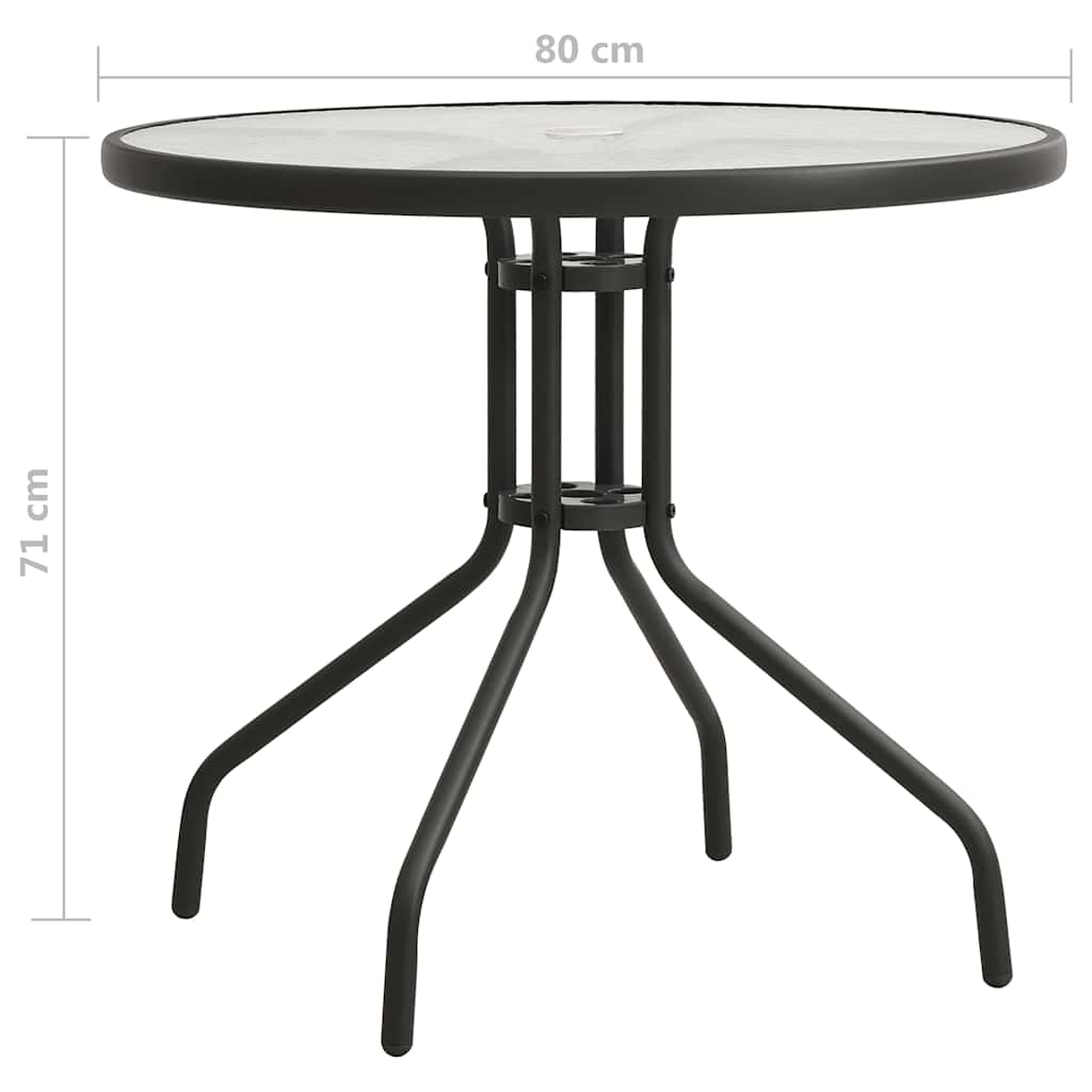 Tavolo da Bistrot Antracite Ø80x71 cm in Acciaio