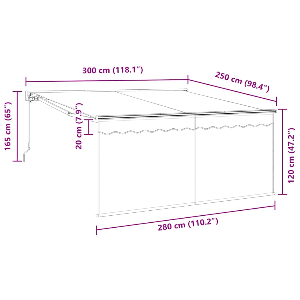 Struttura della tenda Antracite 400 × 300 cm Alluminio