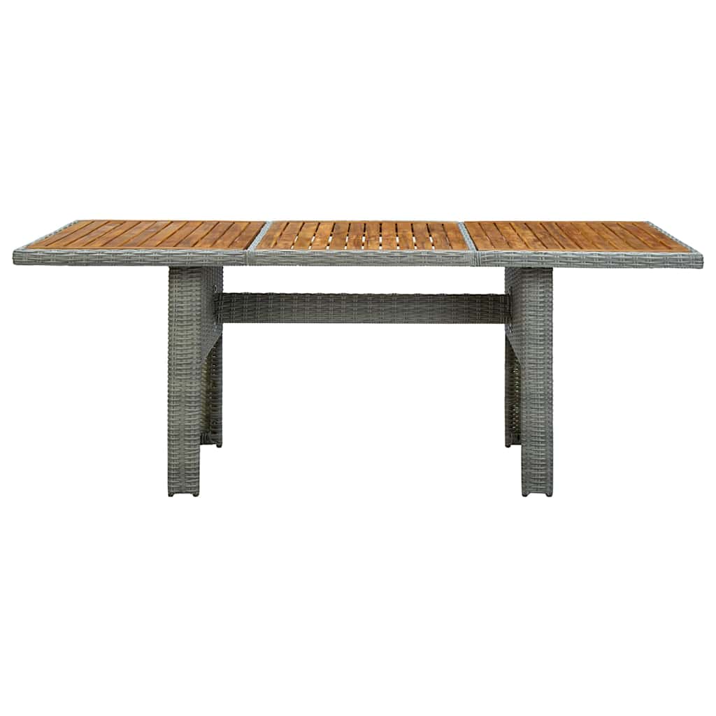 Tavolo da Giardino Grigio Chiaro in Polyrattan e Legno Acacia