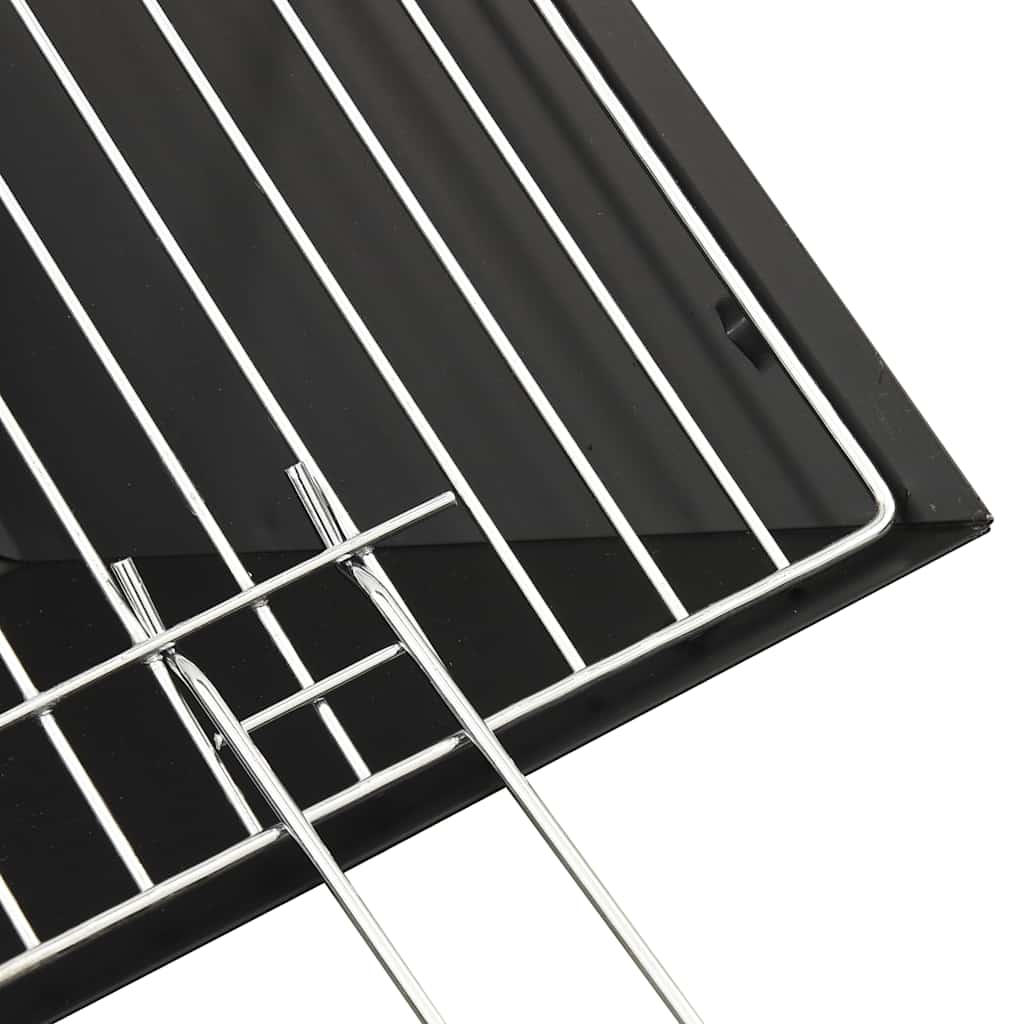 Braciere e Barbecue 2in1 con Attizzatoio 46,5x46,5x37cm Acciaio