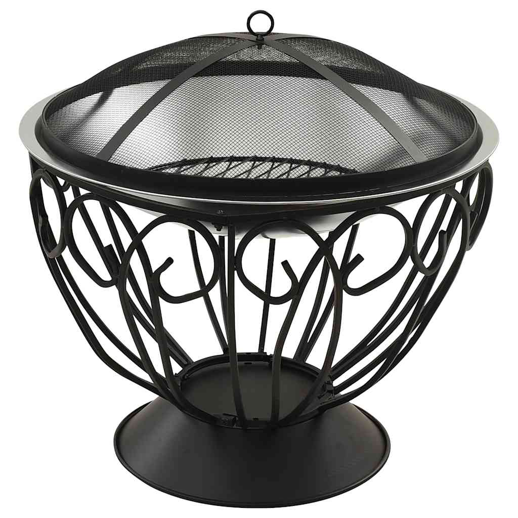 Braciere e Barbecue 2in1 e Attizzatoio 59x59x60 cm Acciaio Inox