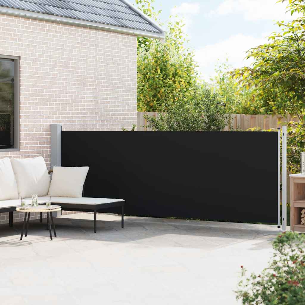 Tenda Laterale Retrattile per Patio 140x600 cm Nera