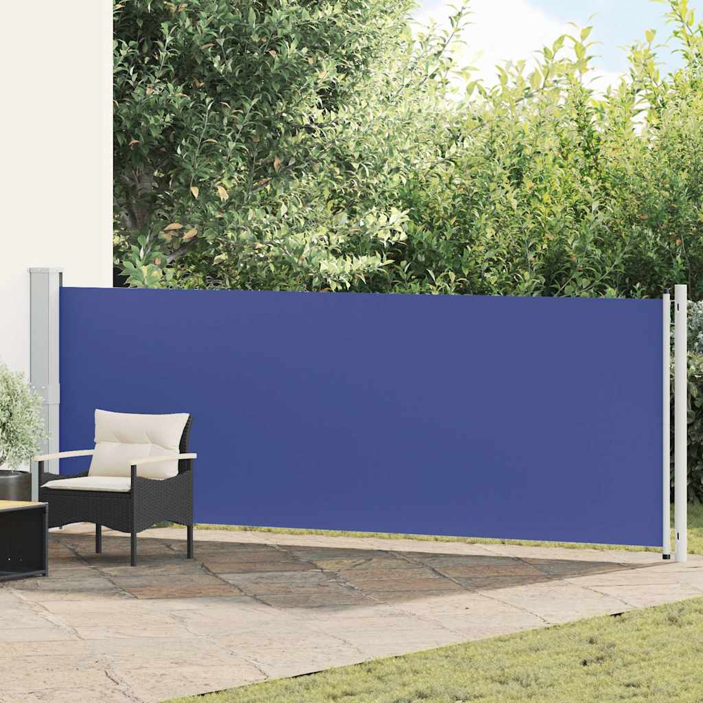 Tenda Laterale Retrattile per Patio 140x600 cm Blu