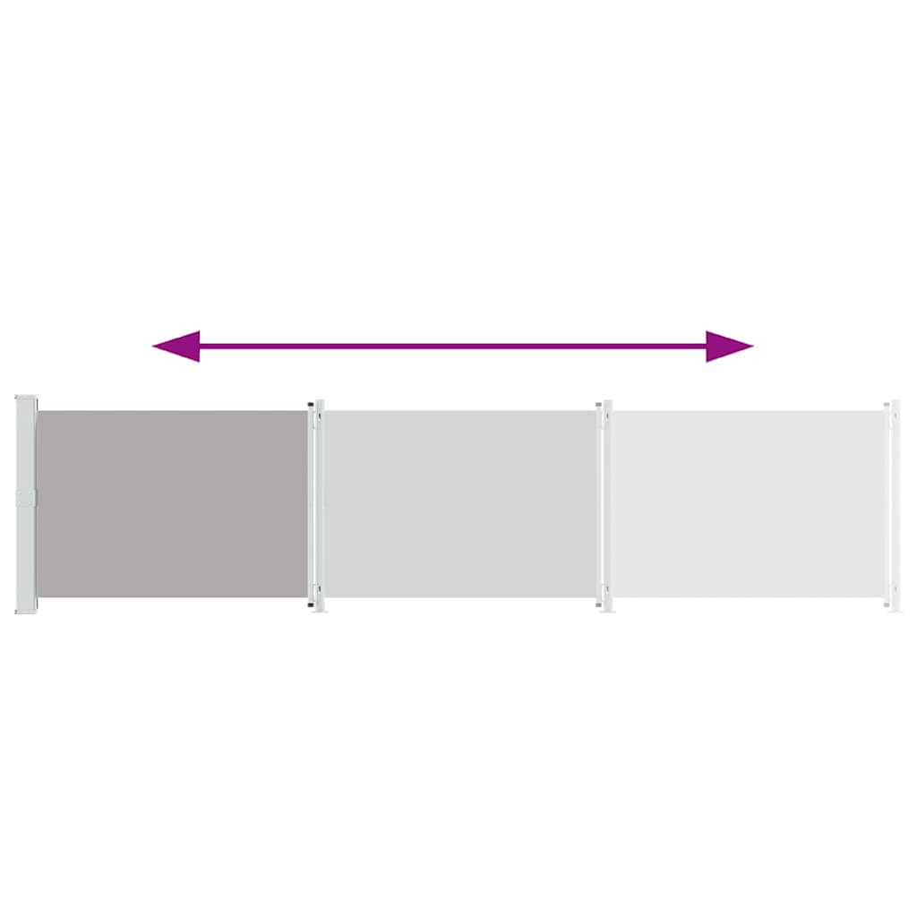 Tenda Laterale Retrattile per Patio 140x600 cm Grigio