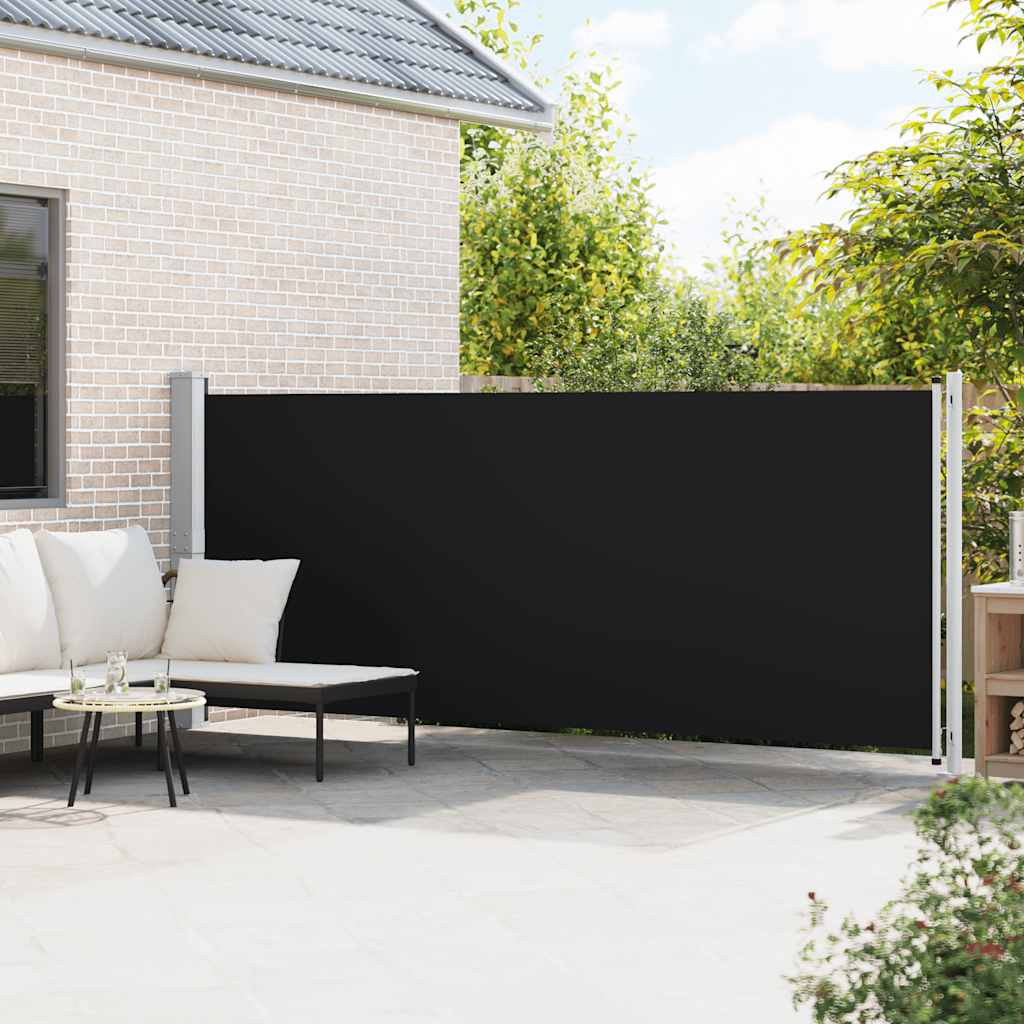 Tenda Laterale Retrattile per Patio 600x160 cm Nera
