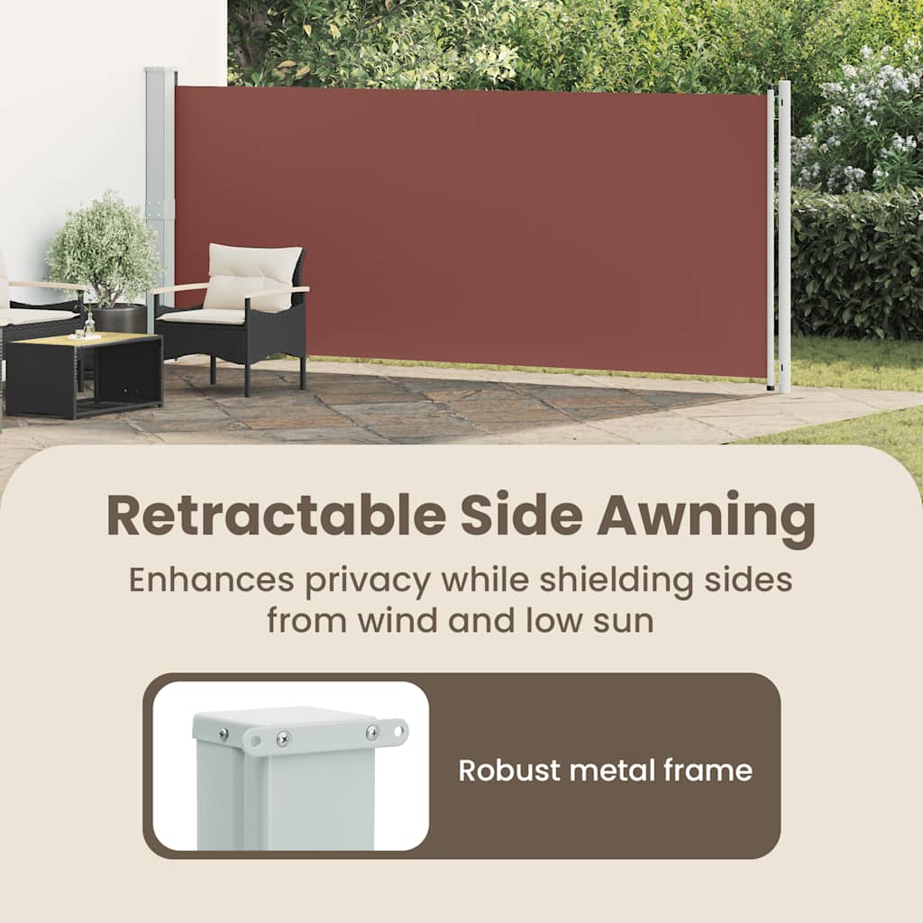 Tenda Laterale Retrattile per Patio 614x160 cm Marrone