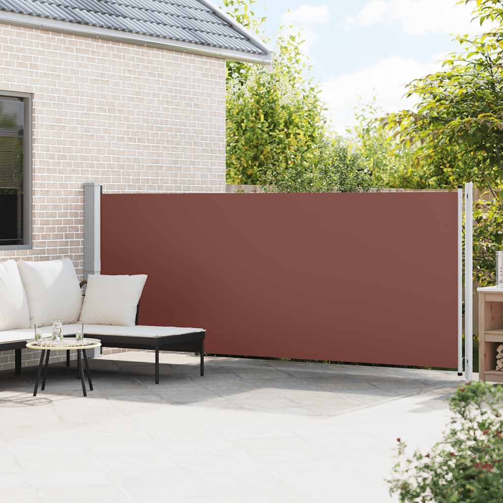 Tenda Laterale Retrattile per Patio 614x160 cm Marrone