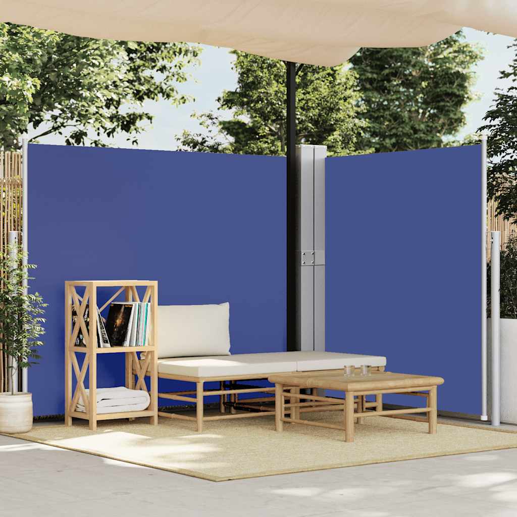 Tenda Laterale Retrattile per Patio 170x1200 cm Blu