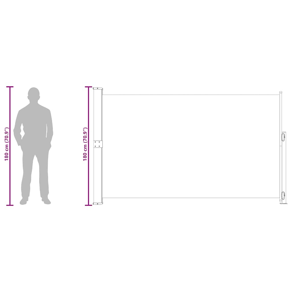 Tenda Laterale Retrattile per Patio 180x314 cm Grigia