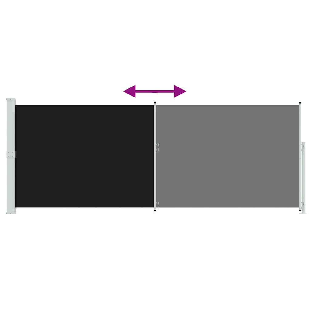 Tenda Laterale Retrattile per Patio 180x514 cm Nera