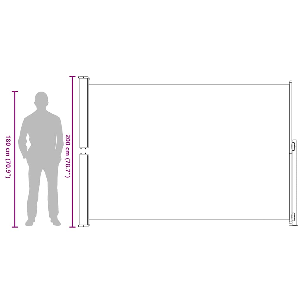 Tenda Laterale Retrattile per Patio 200x314 cm Crema