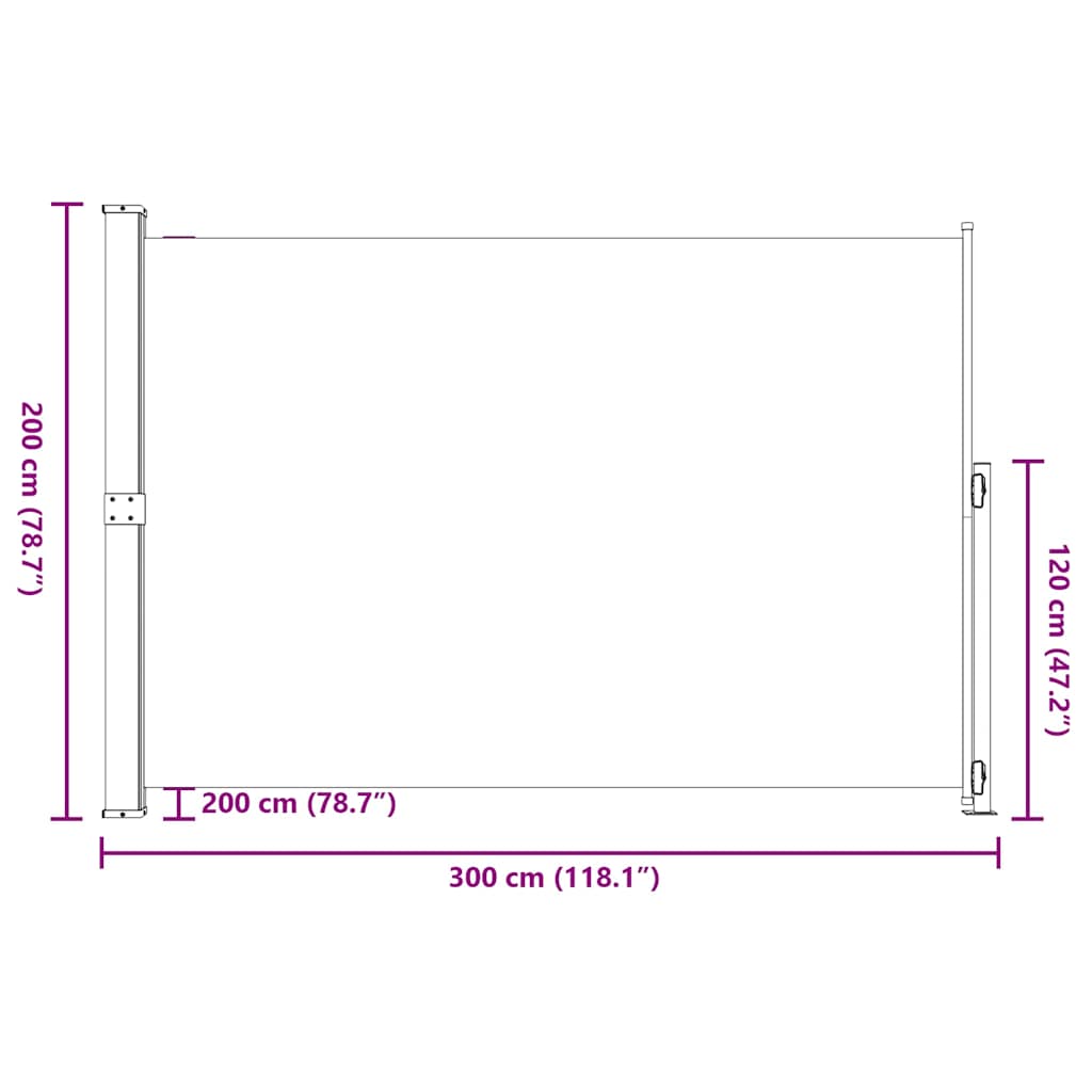 Tenda Laterale Retrattile per Patio 200x300 cm Blu