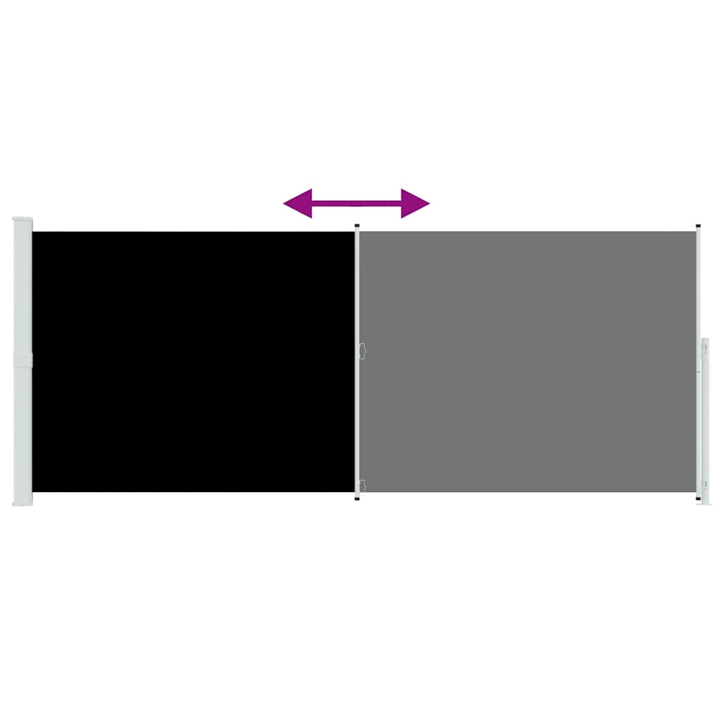 Tenda Laterale Retrattile per Patio 200x514 cm Nera