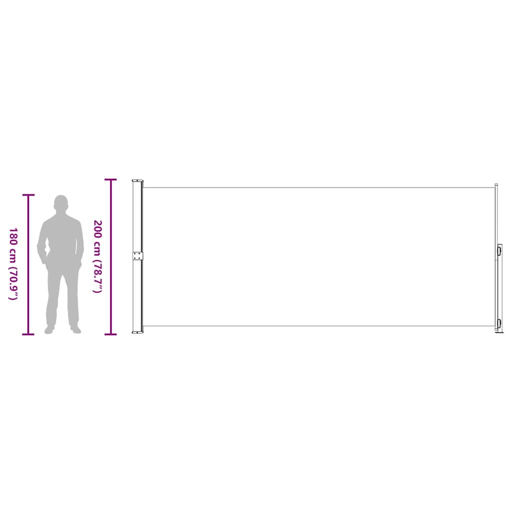 Tenda Laterale Retrattile per Patio 200x514 cm Grigia