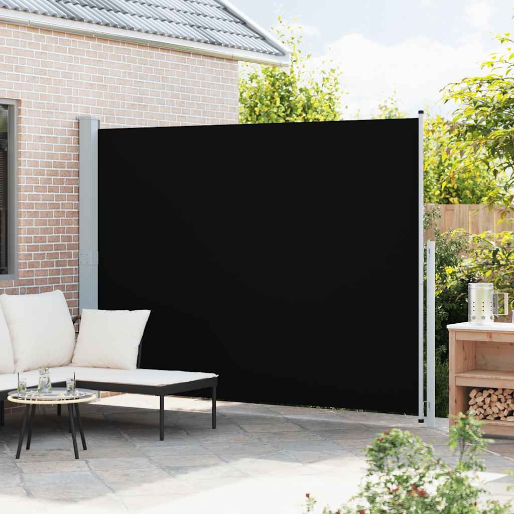 Tenda Laterale Retrattile per Patio 220x314 cm Nera
