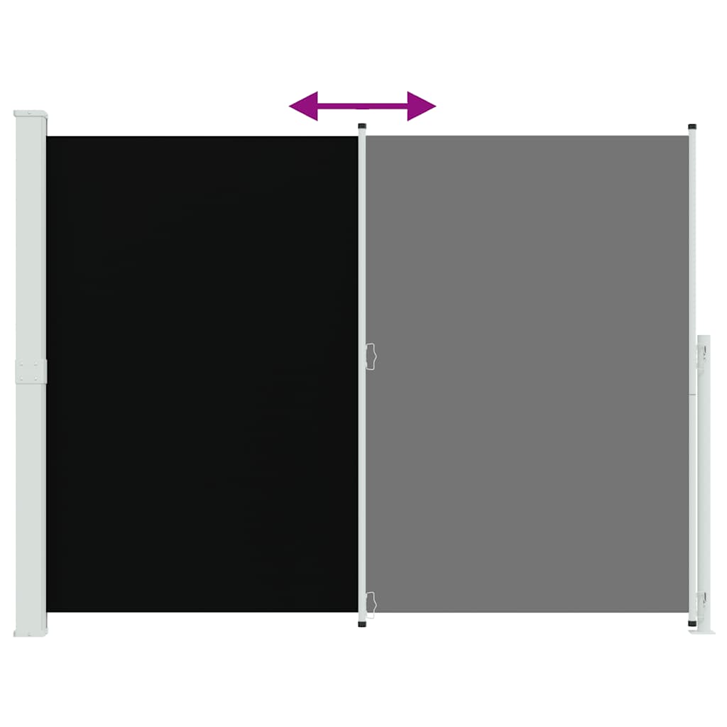 Tenda Laterale Retrattile per Patio 220x314 cm Nera