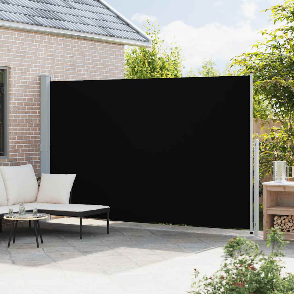 Tenda Laterale Retrattile per Patio 220x514 cm Nera