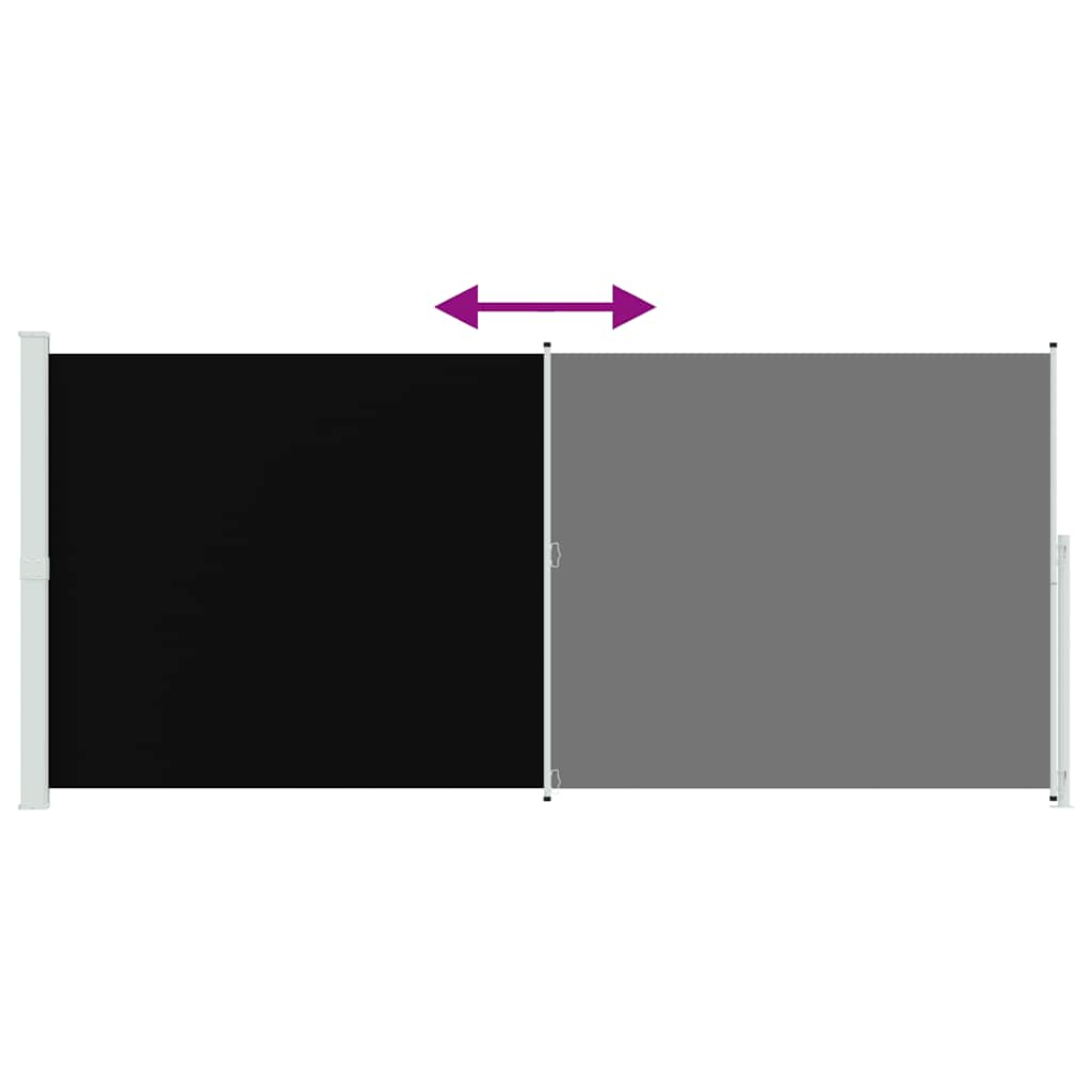 Tenda Laterale Retrattile per Patio 220x514 cm Nera