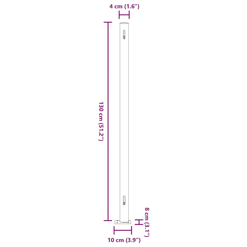 Tenda Laterale Retrattile per Patio 220x514 cm Nera