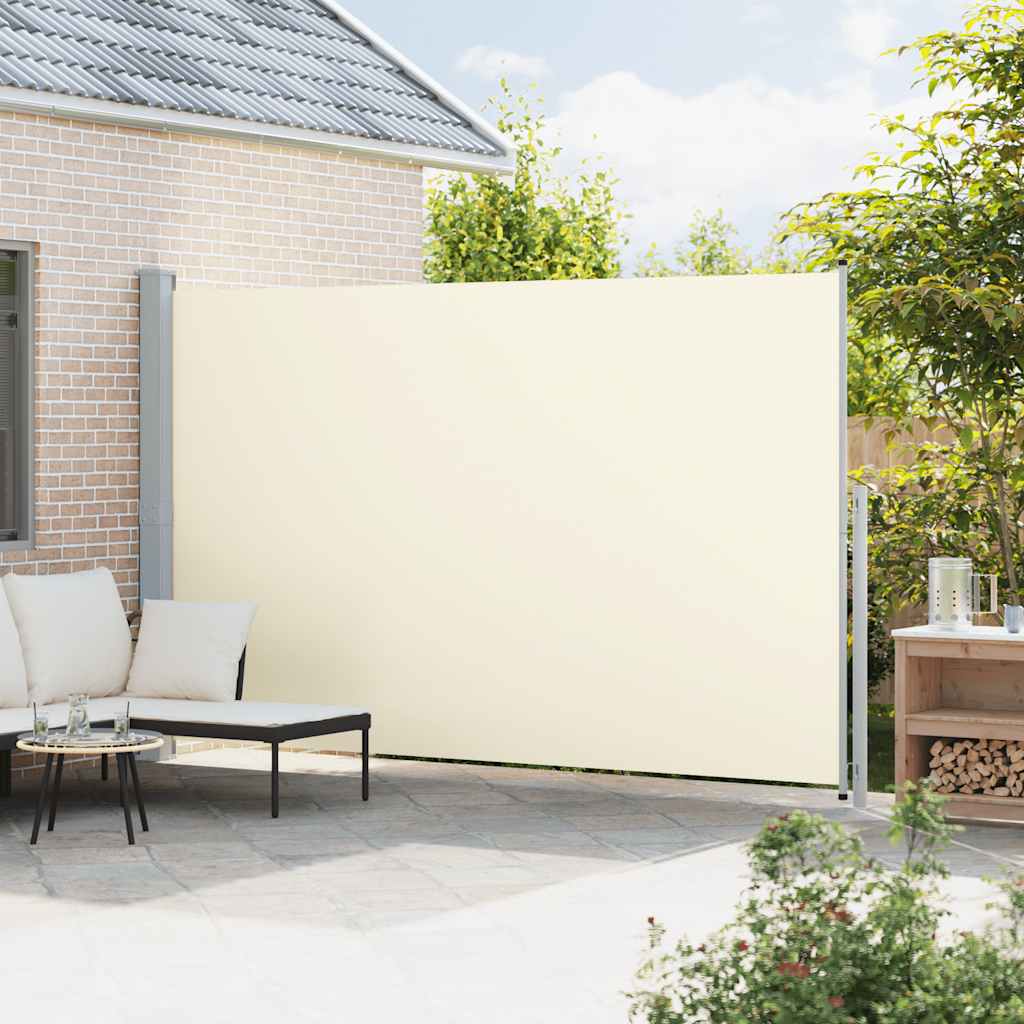 Tenda Laterale Retrattile per Patio 220x514 cm Crema