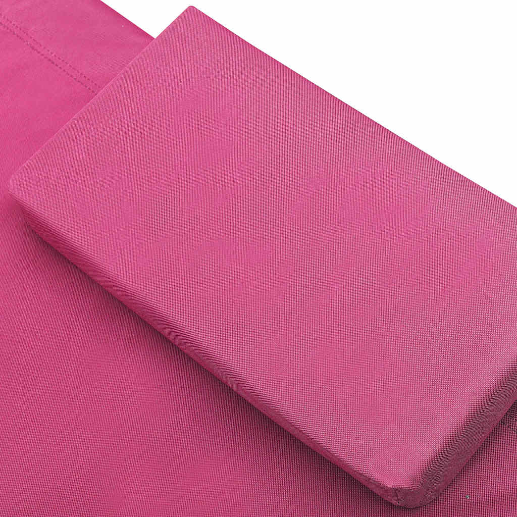 Lettino Prendisole con Baldacchino e Cuscini Rosa
