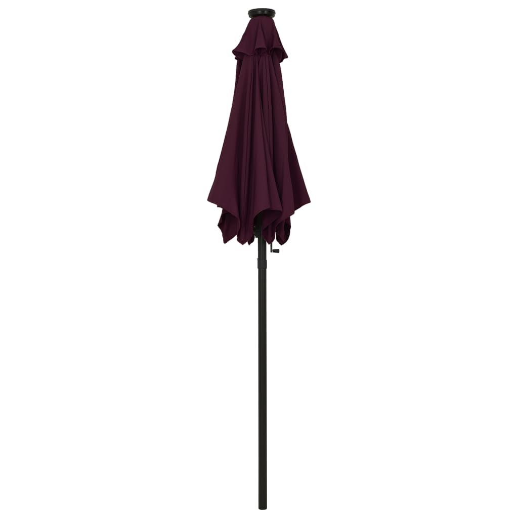 Ombrellone da Giardino con LED Bordeaux 200x211 cm in Alluminio