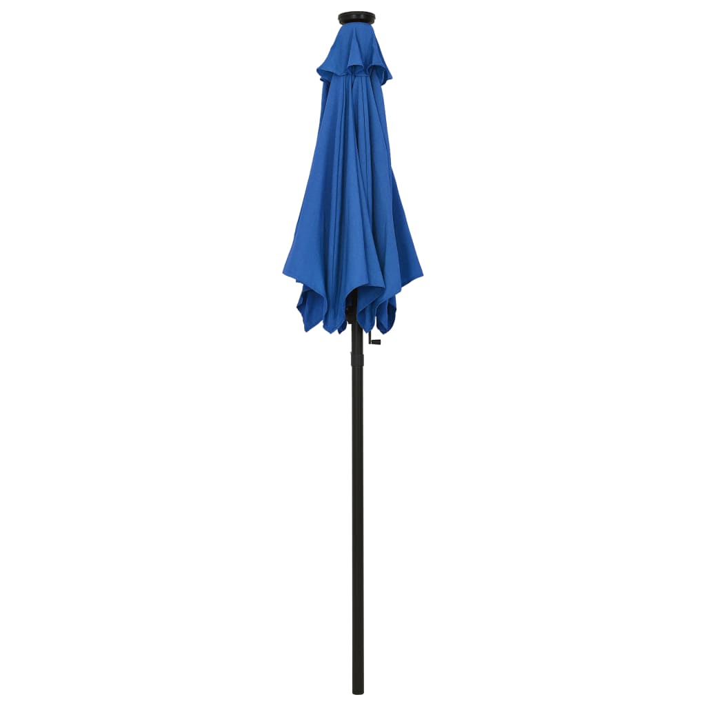 Ombrellone con Luci LED Azzurro 200x211 cm in Alluminio