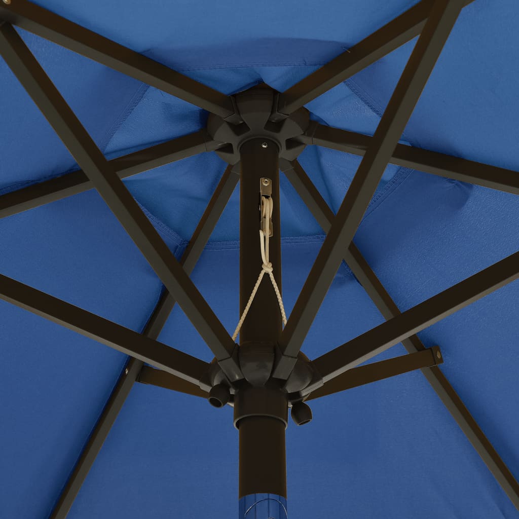 Ombrellone con Luci LED Azzurro 200x211 cm in Alluminio
