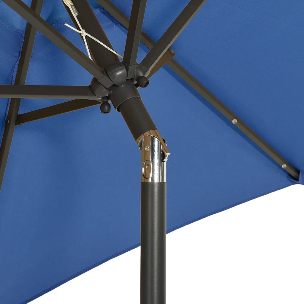 Ombrellone con Luci LED Azzurro 200x211 cm in Alluminio