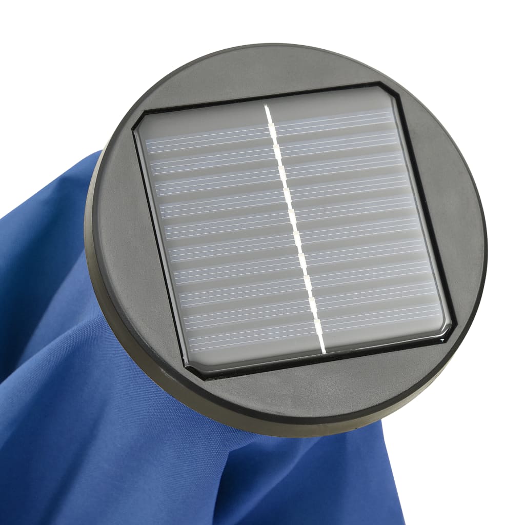 Ombrellone con Luci LED Azzurro 200x211 cm in Alluminio