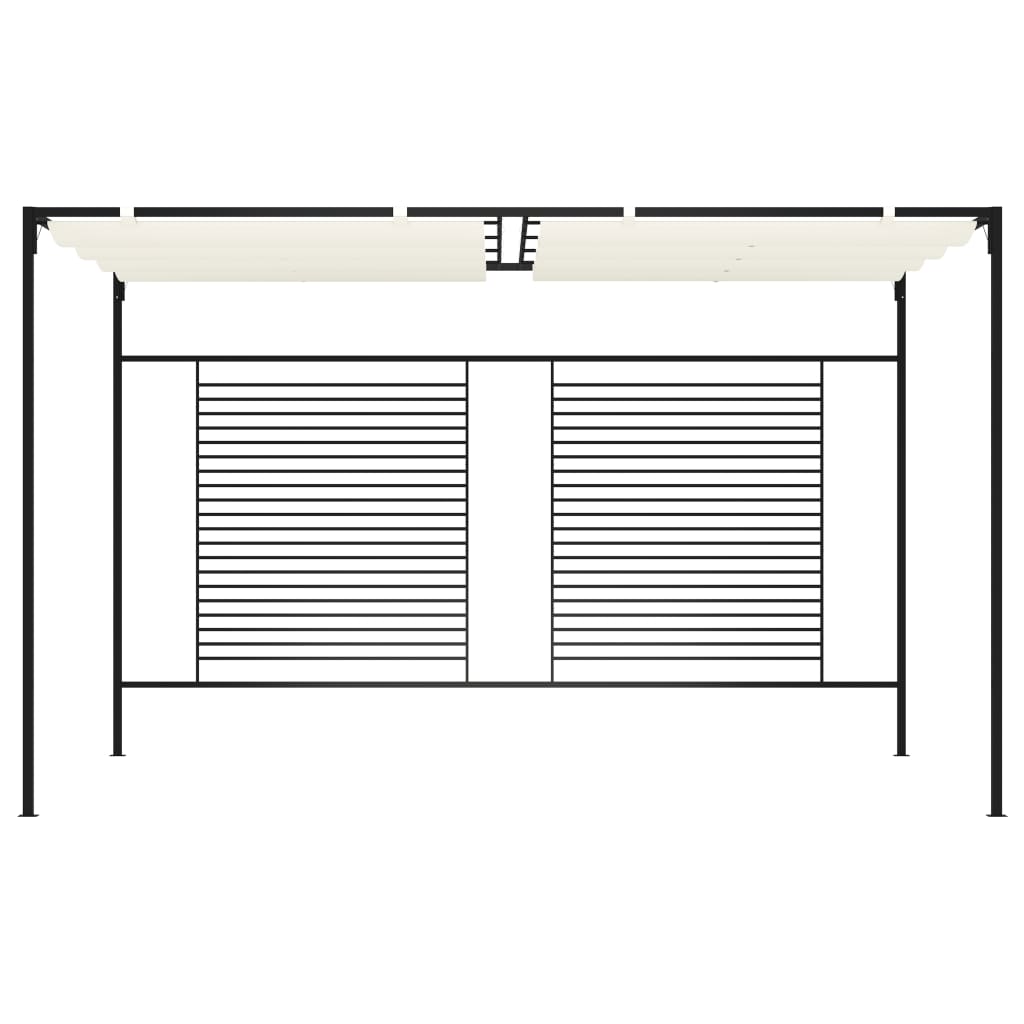 Gazebo con Tetto Retrattile 3x4x2,3 m Crema 180 g/m²