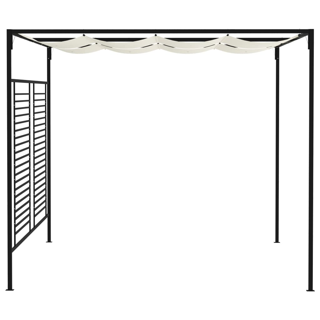 Gazebo con Tetto Retrattile 3x4x2,3 m Crema 180 g/m²