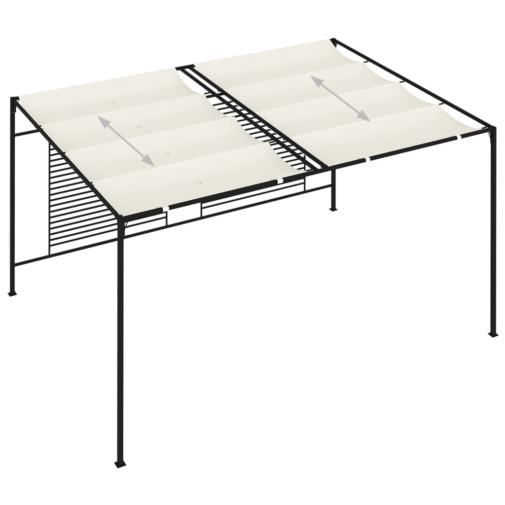 Gazebo con Tetto Retrattile 3x4x2,3 m Crema 180 g/m²