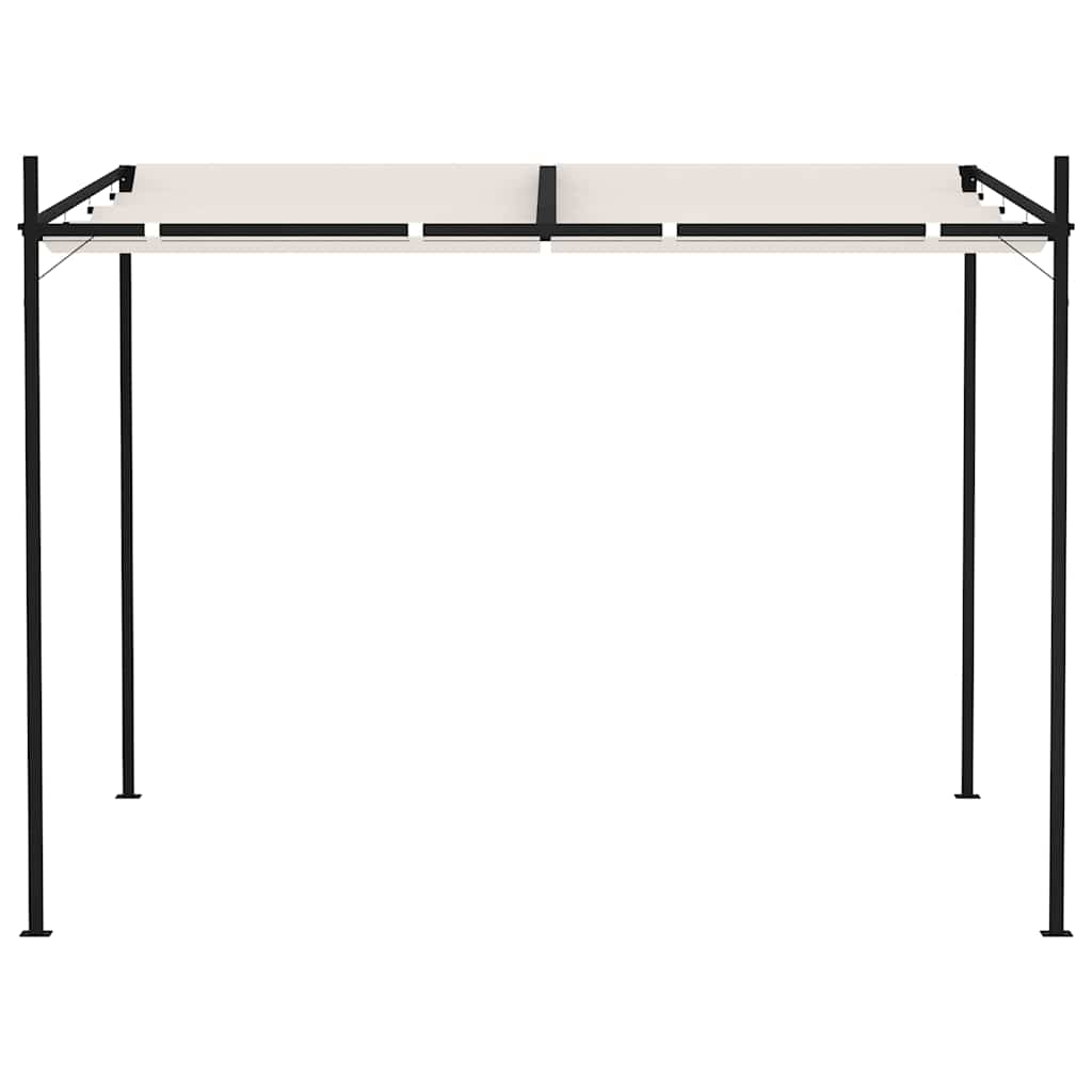 Gazebo con Tetto Retrattile 300x300x233 cm Crema