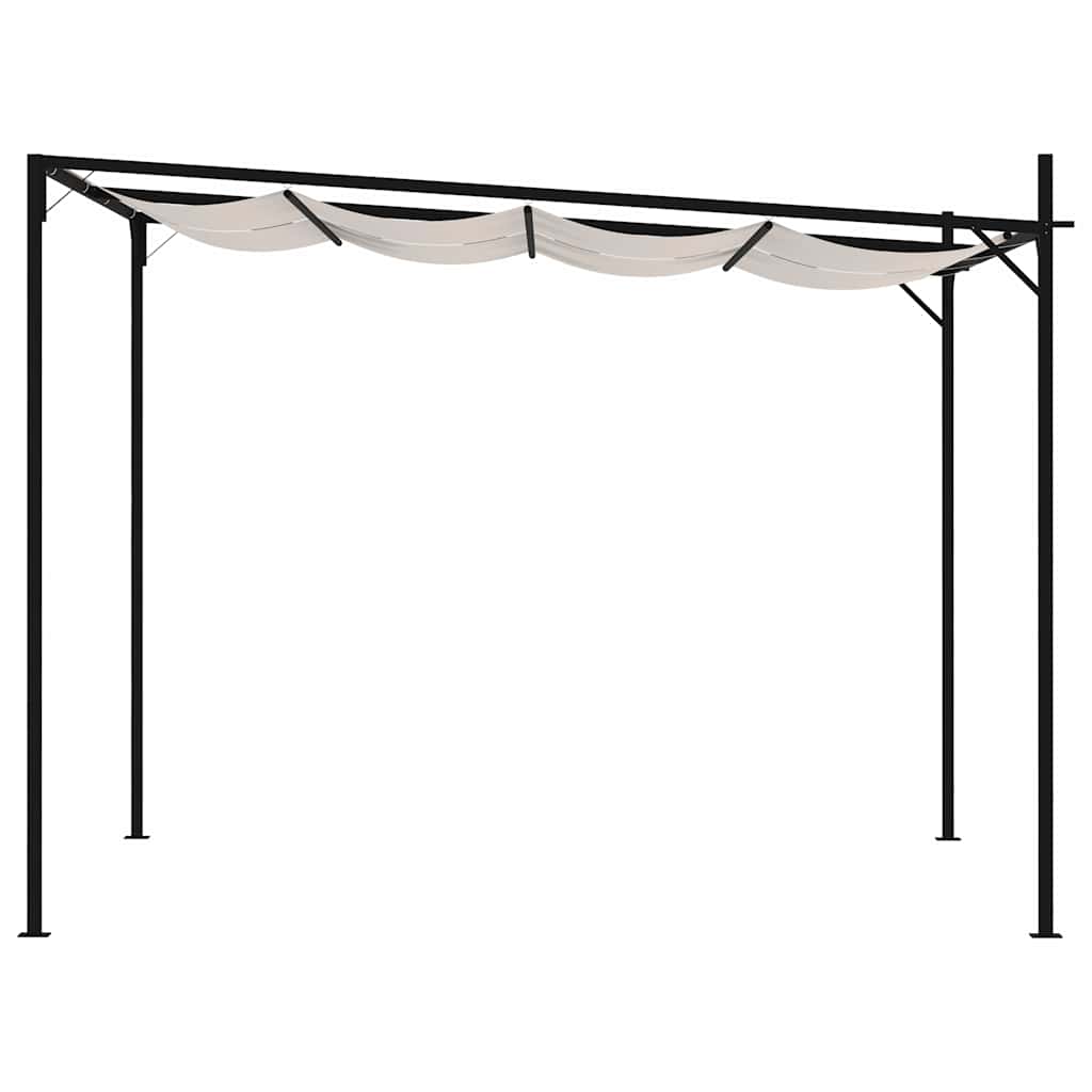 Gazebo con Tetto Retrattile 300x300x233 cm Crema